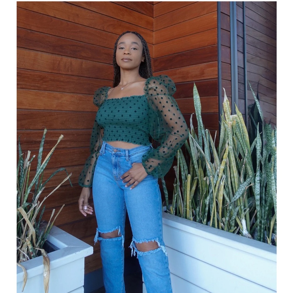 Green Mount Mariah Holiday Dinner Mesh Sleeve
Top (Emerald)